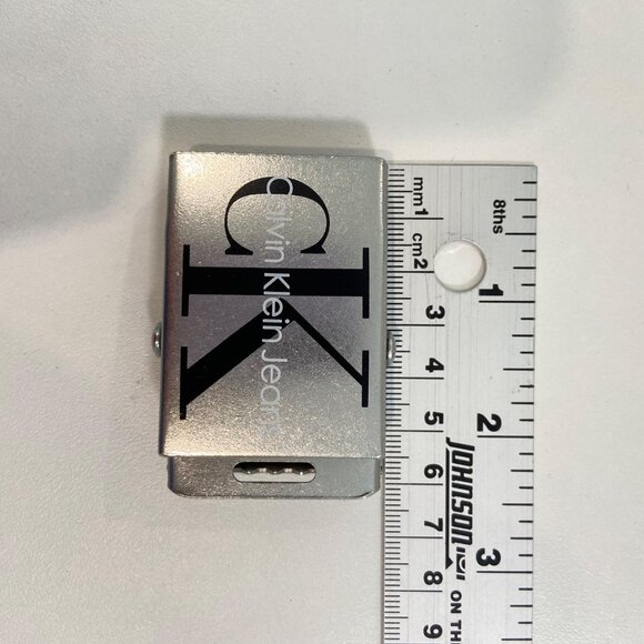 Calvin Klein Jeans Silver Belt Buckle Replacement With CK Logo Metal Design Dura - Picture 7 of 16